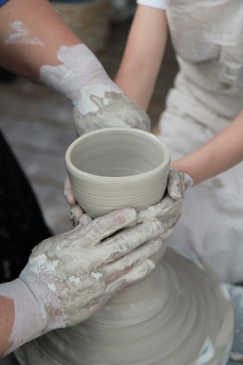 A freshly thrown bowl